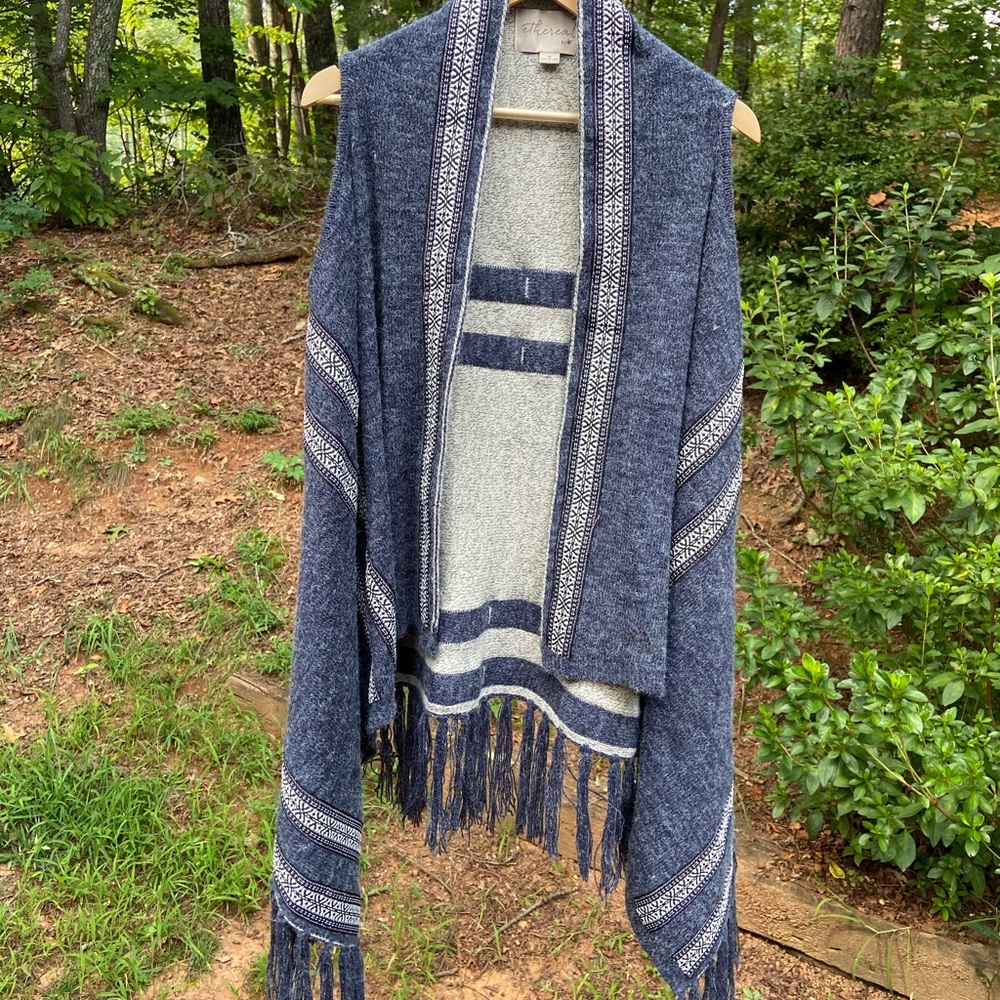 Blue, Navy and White Cardigan.